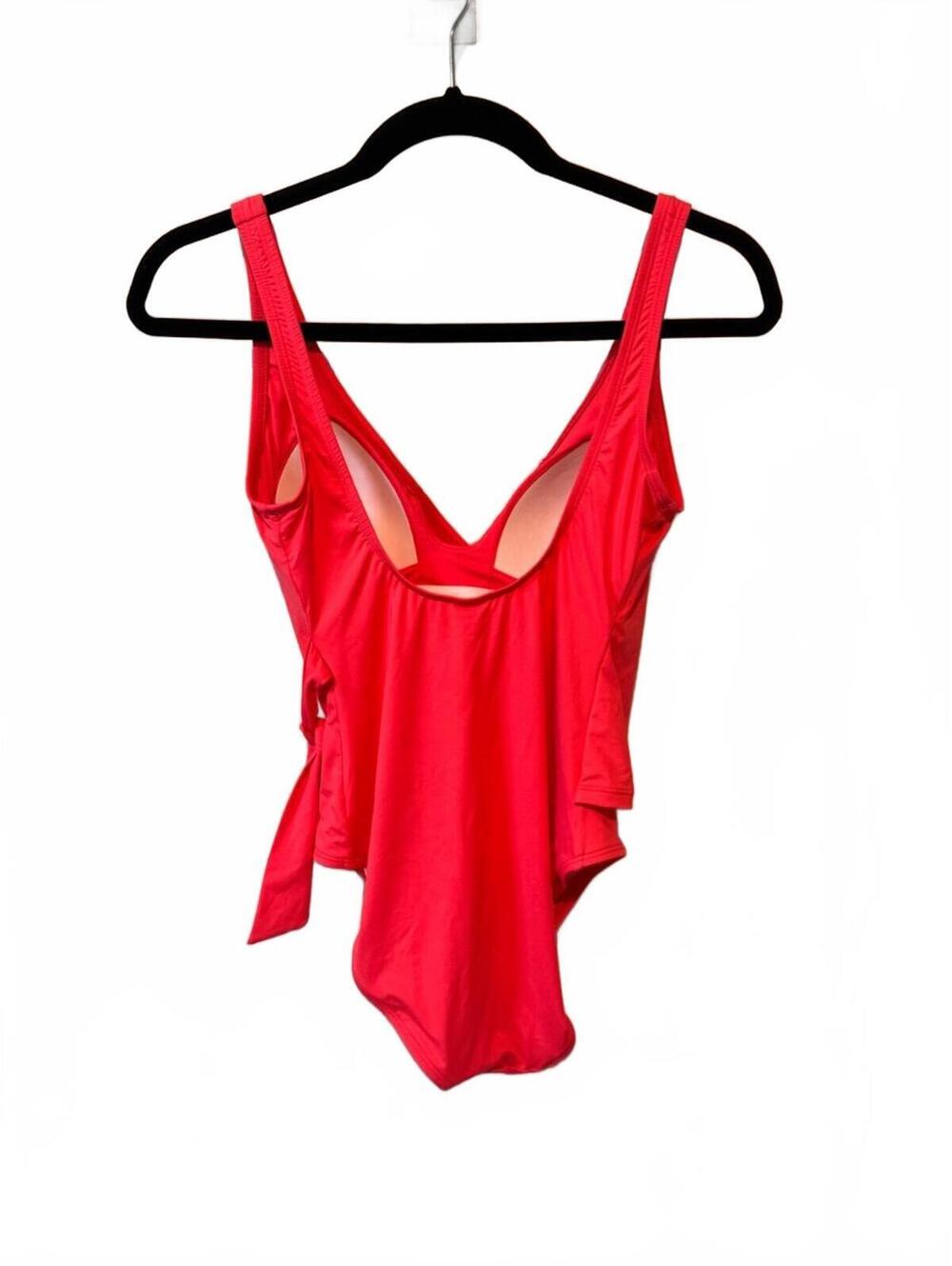 NWOT Tommy Bahama Wrap-Style One-Piece Swimsuit in Bright Coral Pink Swim - Picture 2 of 6